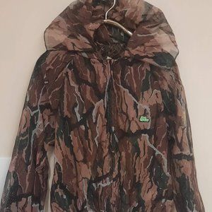 SHANNON'S BUG TAMER Mesh Covered Camouflage Jacket Size Large